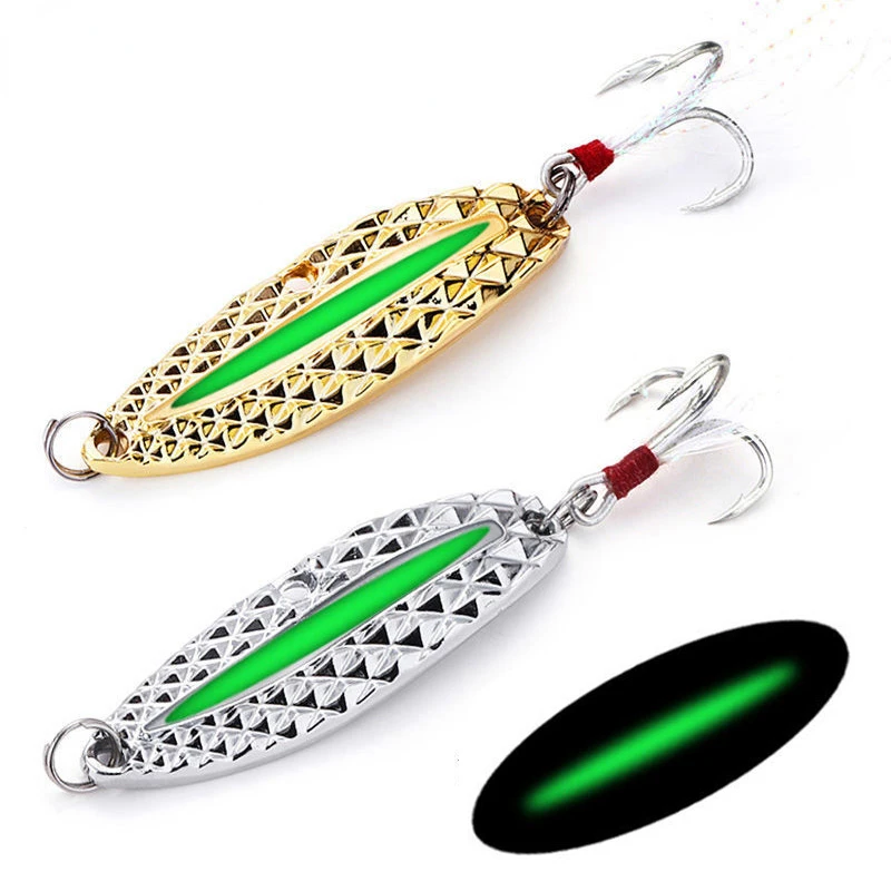 1PC Metal Luminous Spinner Spo - Fishing Hook Treble ulasan dan harga
