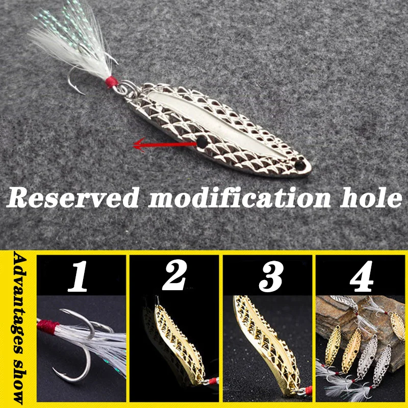 1PC Metal Luminous Spinner Spo - Fishing Hook Treble ulasan dan harga