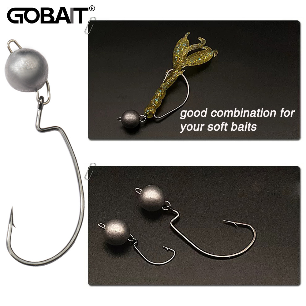 5pcs Metal Jig Head Worm Hooks - Fishing Hook Offset ulasan dan harga